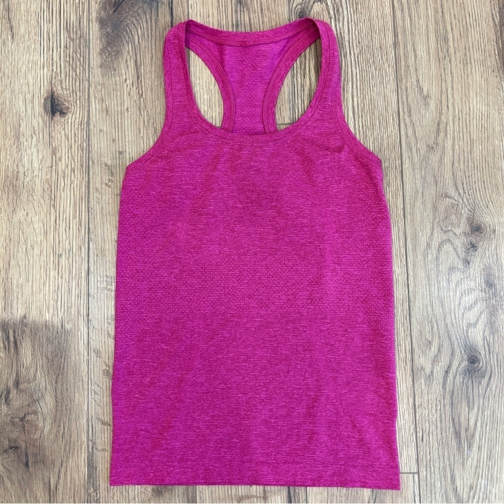 Lululemon Swiftly Tech Racerback Tank Top In Heathered Magenta Size 4